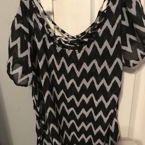 Chevron sheer shirt